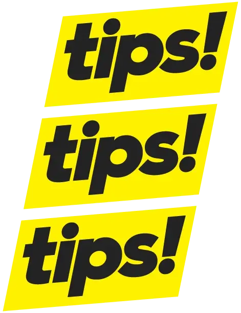 "tips, tips, tips" banner on a transparent background